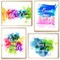 Watercolor Decor Bathroom Wall Art Prints, Funny Brush Wash Wall Decor, Colorful Abstract Paint Splats, Inspirational Quotes Poster for Bathroom Nursery Wall Art Prints Set of 4 (8”X10”) Unframed